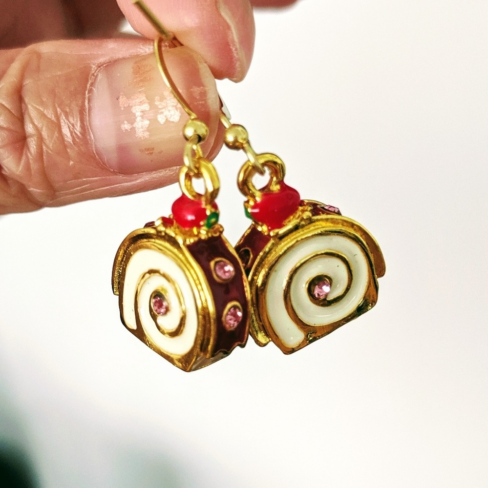 3 for $15 Adorable Roll Cake Charm Earrings